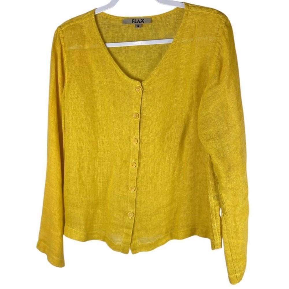 Flax Women's Sunlit Yellow Button-Down Shirt